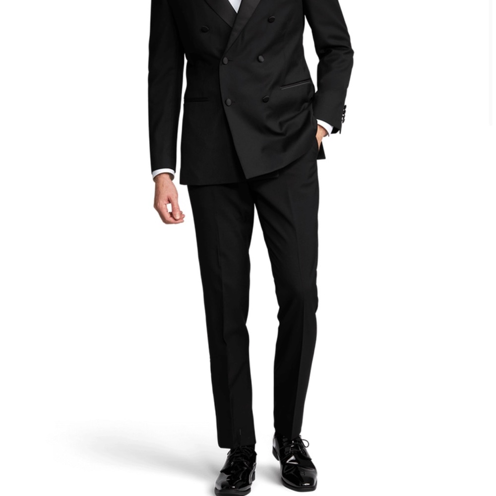 Men's Black Double-Breasted Suit